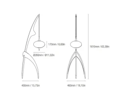 lampadaire, La Mante Religieuse - n°14.950, frêne naturel, L40cm, H161cm - Rispal