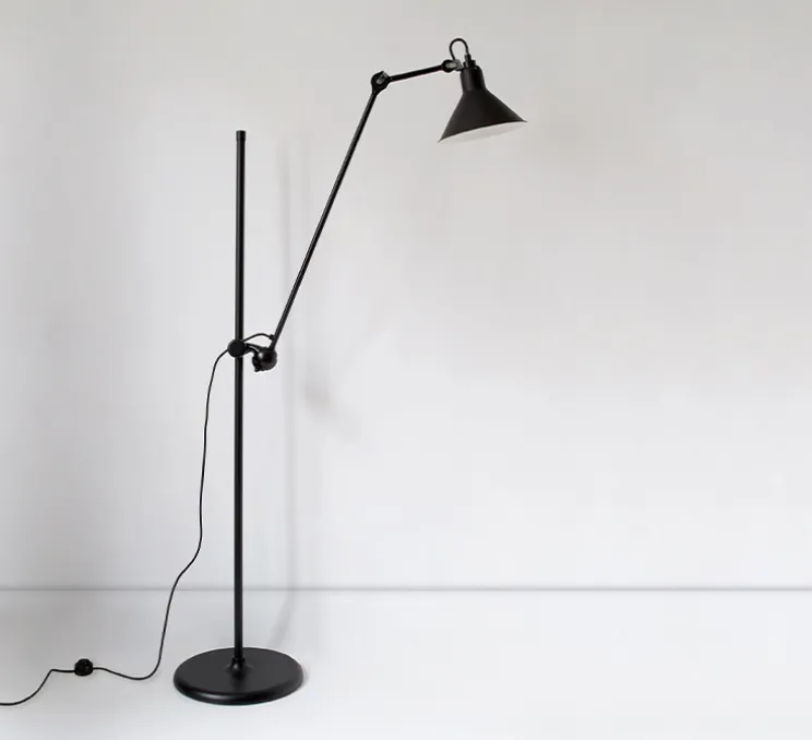 Lampadaire, Lampe Gras N°215, noir (intérieur blanc), L32cm, H150cm - DCW éditions Paris