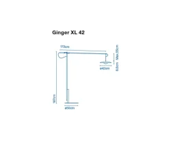 Lampadaire, LED, Ginger XL 42, chêne, LED, 2700K, 3023lm, H187cm - Marset