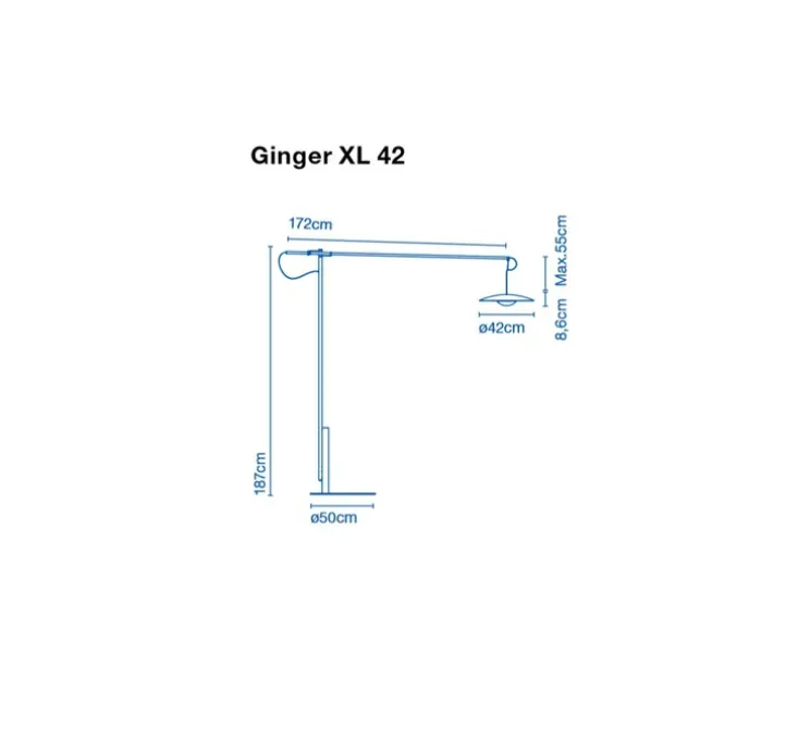 Lampadaire, LED, Ginger XL 42, chêne, LED, 2700K, 3023lm, H187cm - Marset