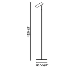 Lampadaire*Faro Lampadaire, Leo, , LED, 2700K, 299 lm, Ø20cm, H115,5cm - blanc