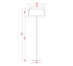 Lampadaire, Lilly, 558.65, noir texturé, tissu beige et maille noire, Ø50cm, H150cm - Tooy