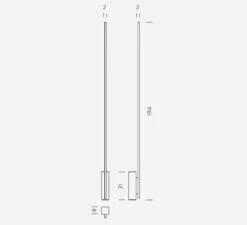 Lampadaire*Nemo Lighting Lampadaire, Linescapes, , LED, 3000K, 4560lm, dimmable, L8cm, H192cm - noir