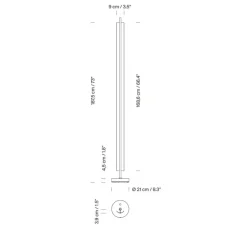 Lampadaire*Santa & Cole Lampadaire, Lámina 165 , , LED, dim, 2700K, 1484 lm, Ø21cm, H187,5cm - noir