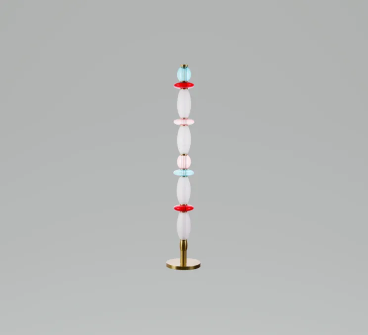 Lampadaire, Léonor, bleu, rouge, opaque, Ø25cm, H145cm - Elements lighting