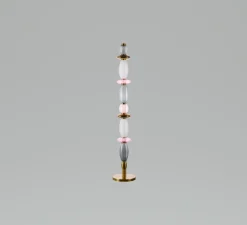 Lampadaire*Elements lighting Lampadaire, Léonor, , Ø25cm, H145cm - rose, doré miroir, fumé