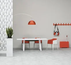 Lampadaire*Pedrali Lampadaire, L002T/BA, , Ø52cm, H235cm - rouge, blanc