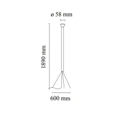 Lampadaire, Luminator, anthracite, dimmable, Ø60cm, H189cm - Flos