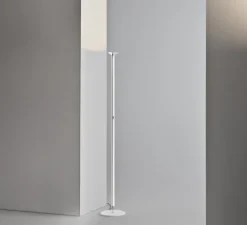 Lampadaire*Stilnovo Lampadaire, Luna, , LED, dim, 2700K, 2804 lm, Ø28cm, H181cm - blanc, chrome