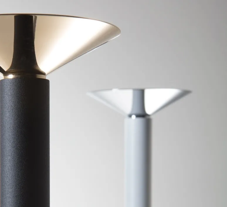 Lampadaire*Stilnovo Lampadaire, Luna, , LED, dim, 2700K, 2804 lm, Ø28cm, H181cm - blanc, chrome