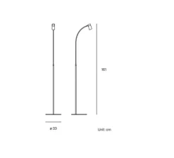 Lampadaire*Lumen Center Italia Lampadaire, Luxsi Reading, , LED, 2700K, 1400 lm, Ø33cm, H161cm - Noir