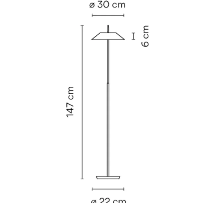 Lampadaire*Vibia Lampadaire, Mayfair, , LED, 2700K, 484lm, Ø30cm, H147cm - orange