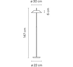 Lampadaire*Vibia Lampadaire, Mayfair, , LED, 2700K, 1841lm, Ø30cm, H147cm - terracotta