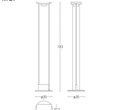 Lampadaire, MCP, blanc mat, LED, dim, 3000k, 3120 lm, L35cm, H183cm - Lumen Center Italia