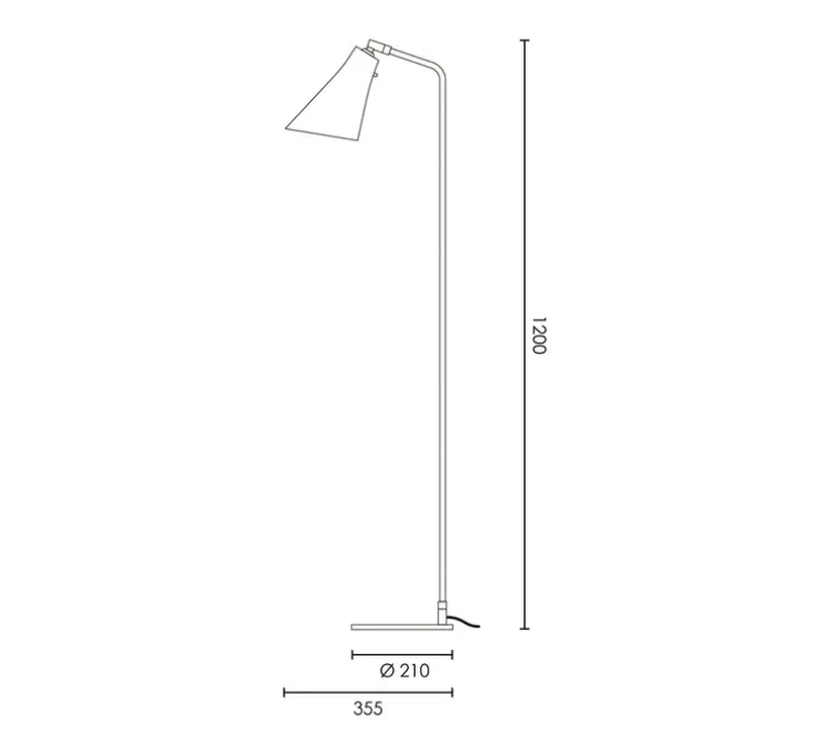 Lampadaire, Miller, laiton noir satiné, L21cm, H120cm - Rubn
