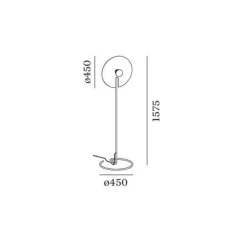 Lampadaire, Mirro floor 2.0, chrome, Ø45cm, H157,5cm - Wever&Ducré