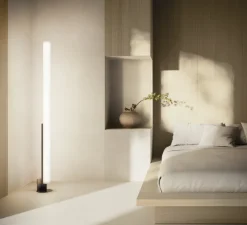 Lampadaire*KDLN Lampadaire, Model-T, , LED, dim, 2700K, 6600 lm, Ø23cm, H185cm - noir brillant