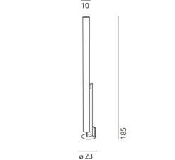 Lampadaire, Model-T, rouge brillant, LED, dim, 2700K, 6600 lm, Ø23cm, H185cm - KDLN
