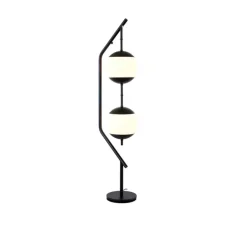 Lampadaire, Monroe, Noir, opal, LED, dim, 2700K, lm, L44cm, H165,1cm - Rubn