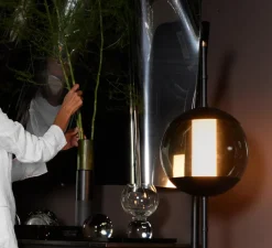 Lampadaire*Rubn Lampadaire, Monroe, , LED, dim, 2700K, lm, L44cm, H165,1cm - Noir, verre fumé