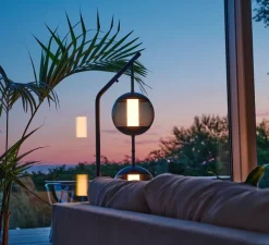 Lampadaire*Rubn Lampadaire, Monroe, , LED, dim, 2700K, lm, L44cm, H165,1cm - Noir, verre fumé