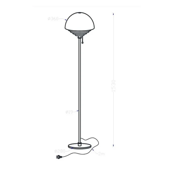 Lampadaire*Herstal Lampadaire, Motown, , Ø36cm, H150cm - blanc