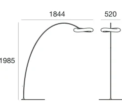 Lampadaire, Mr Magoo, blanc, LED, dim, 3000K, 2794 lm, L184,4cm, H198,5cm - Stilnovo