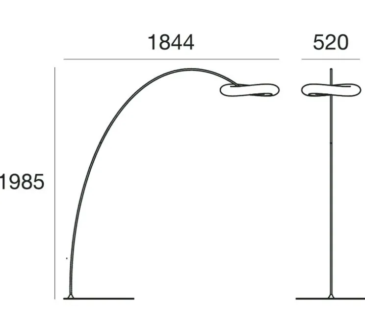 Lampadaire, Mr Magoo, blanc, LED, dim, 3000K, 2794 lm, L184,4cm, H198,5cm - Stilnovo