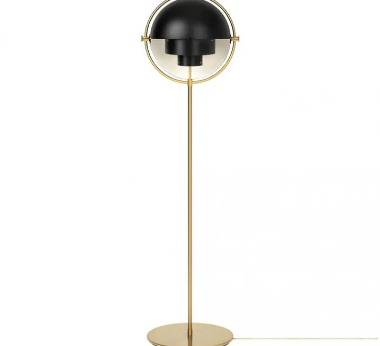 Lampadaire*Gubi Lampadaire, Multi-Lite, noir, laiton, Ø36cm, H148cm - noir et or