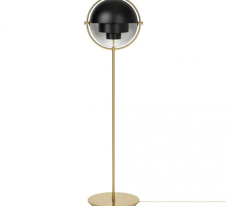 Lampadaire*Gubi Lampadaire, Multi-Lite, noir, laiton, Ø36cm, H148cm - noir et or
