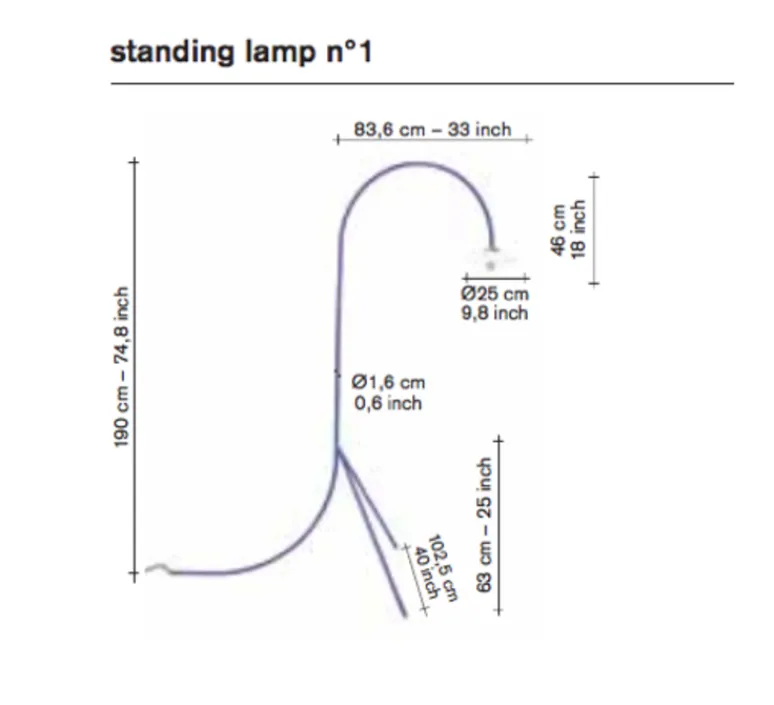 Lampadaire*Valerie_Objects Lampadaire, N°1, , L83,6cm, H190cm - gris clair