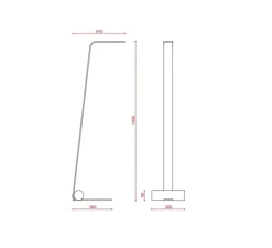 Lampadaire*Tooy Lampadaire, Nastro 563.61, , IP40, LED, dim, 2700K, 1100 lm, L30cm, H145cm - noir texturé, beige