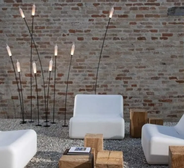 Lampadaire, Nilo, extérieur, blanc et noir, IP65, LED, 2700K, 410 lm, L11,5cm, H220cm - Karman