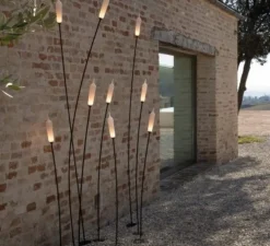 Lampadaire, Nilo, extérieur, blanc et noir, IP65, LED, 2700K, 410 lm, L11,5cm, H220cm - Karman