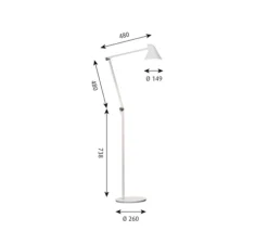 Lampadaire, NJP, blanc, LED, 2700K, 500lm, L121cm, H48cm - Louis Poulsen
