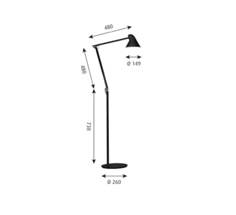 Lampadaire*Louis Poulsen Lampadaire, NJP, , L121cm, H48cm - noir