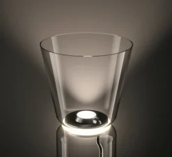 Lampadaire*Flos Lampadaire, Noctambule (1 cylindre haut + cône), transparent, LED, 2700K, 3960lm, Ø39cm, H91cm - transparent et noir