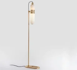 Lampadaire, occulo, laiton brossé, L15cm, H140cm - Bert Frank