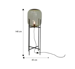 Lampadaire*Pulpo Lampadaire, Oda Big, , H140cm - verre fumé, ambre