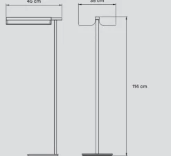 Lampadaire*LZF Lampadaire, Omma, , LED, dim, 3000K, 560 lm, L35cm, H114cm - blanc naturel, structure noire