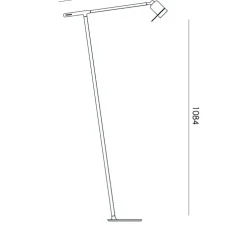 Lampadaire, One + Floor, blanc, LED, 2700K, 245 lm, L46cm, H108,4cm - Tonone
