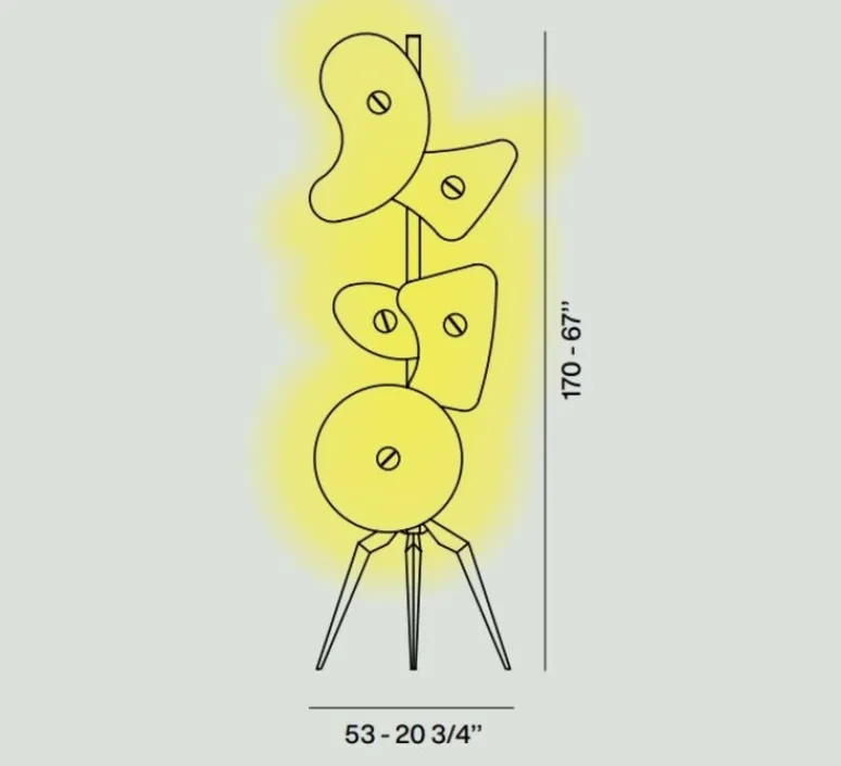 Lampadaire*Foscarini Lampadaire, Orbital, , Ø53cm, H170cm - blanc