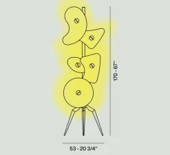 Lampadaire, Orbital, multicolore, Ø53cm, H170cm - Foscarini