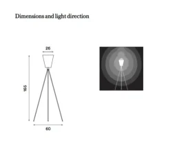 Lampadaire*Northern Lampadaire, Oslo Wood, noir, pied or, H165cm - noir, metallic