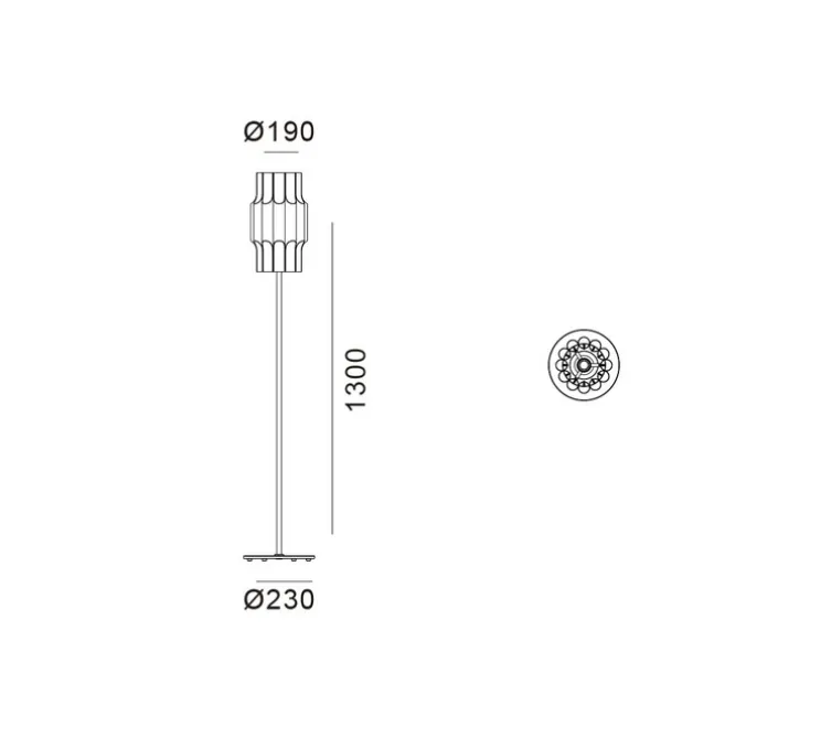 Lampadaire, Pan 190, bronze, Ø23cm, H130cm - Lyfa