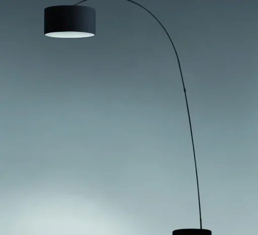 Lampadaire, Papua, noir, L38cm, H200cm - Faro