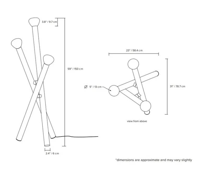 Lampadaire*Lambert&Fils Lampadaire, Parc 05, , L23cm, H150cm - beige