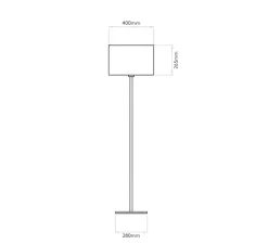 Lampadaire, Park Lane Rectangle 400, bronze, blanc, L28cm, H130,7cm - Astro