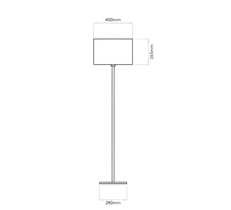 Lampadaire, Park Lane Rectangle 400, bronze, blanc, L28cm, H130,7cm - Astro