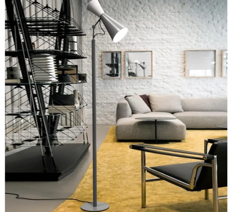 Lampadaire*Nemo Lighting Lampadaire, Parliament, , Ø26cm, H180cm - gris, blanc